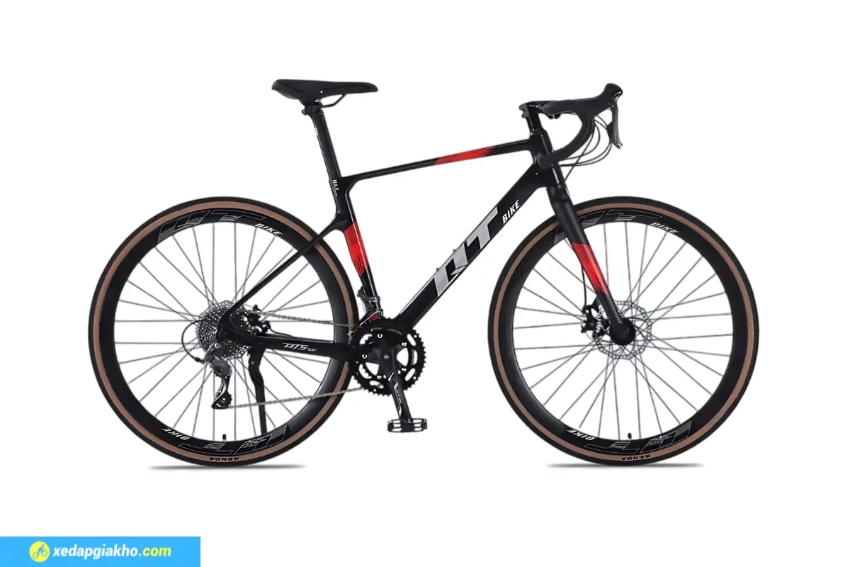 Xe Đạp Đua QT Bike GTS500 - Khung Nhôm, Shimano Tourney 5 Xe Đạp Đua QT GTS500 màu đen đỏ