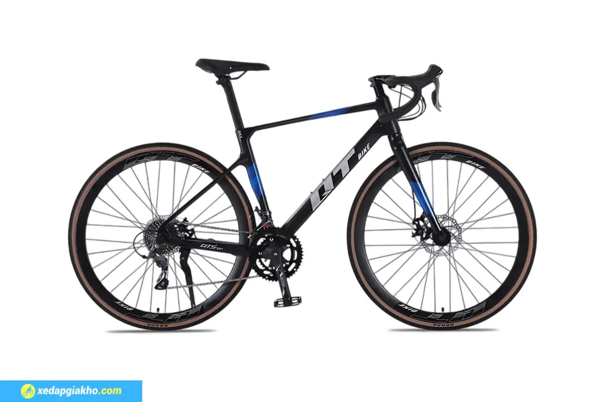 Xe Đạp Đua QT Bike GTS500 - Khung Nhôm, Shimano Tourney 4 Xe Đạp Đua QT GTS500 màu đen xanh dương