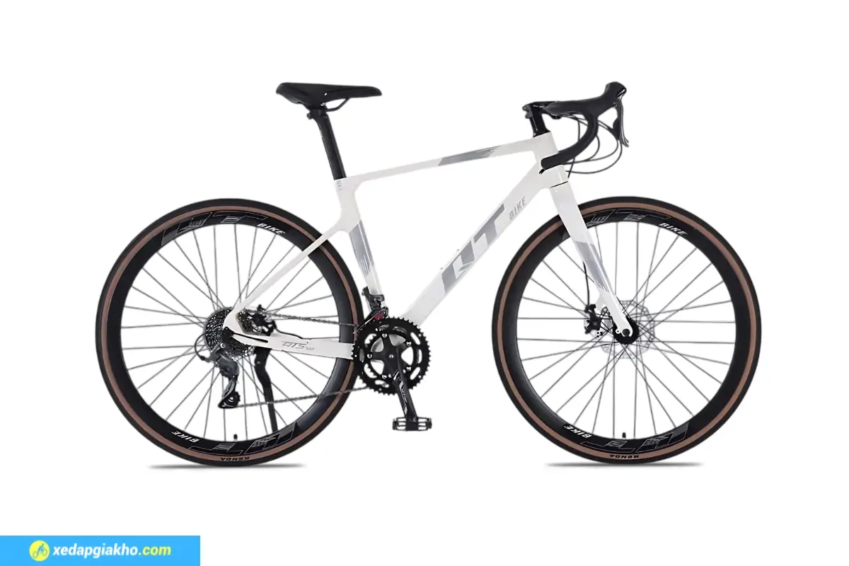 Xe Đạp Đua QT Bike GTS500 - Khung Nhôm, Shimano Tourney 2 Xe Đạp Đua QT GTS500 màu trắng ghi