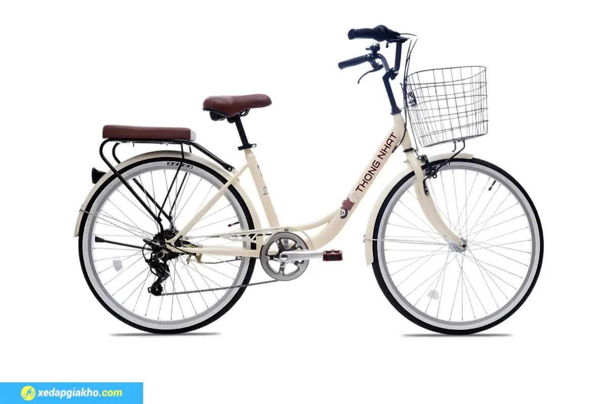 Xe Đạp Nữ Thống Nhất LD 26 Bears (Có Đề) 26 Inch Màu Kem
