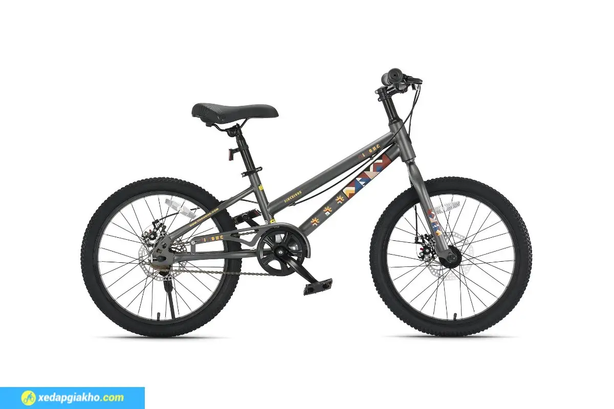 Xe Đạp Trẻ Em Bé Trai Qitong Gason 22 Inch Màu Ghi