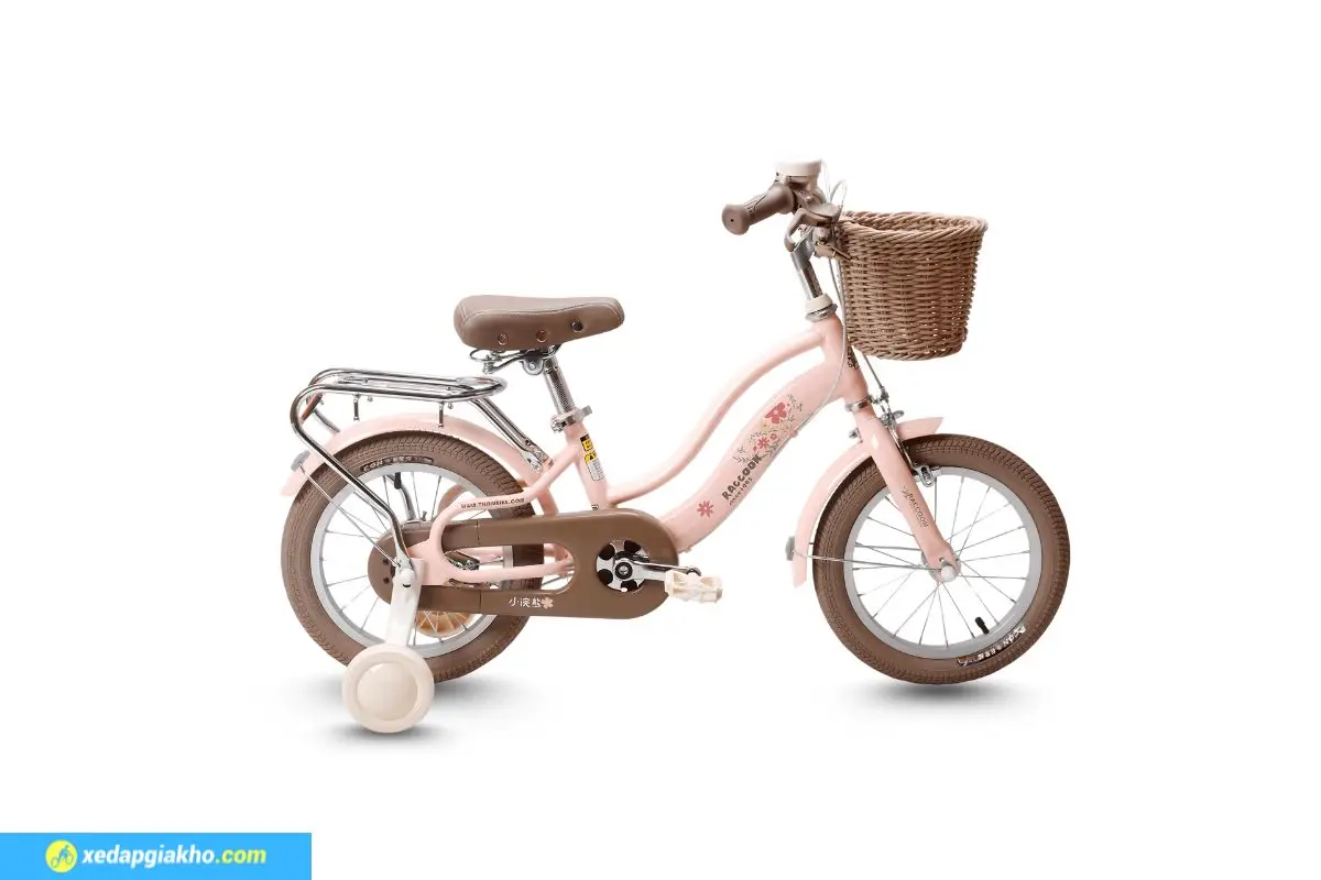 Xe Đạp Trẻ Em Raccoon Nina 18 Inch Màu Hồng