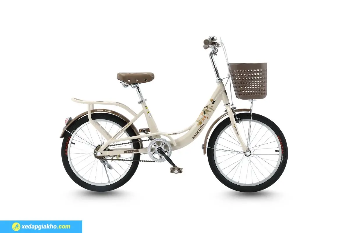 Xe Đạp Trẻ Em Raccoon Rina 22 Inch Màu Trắng