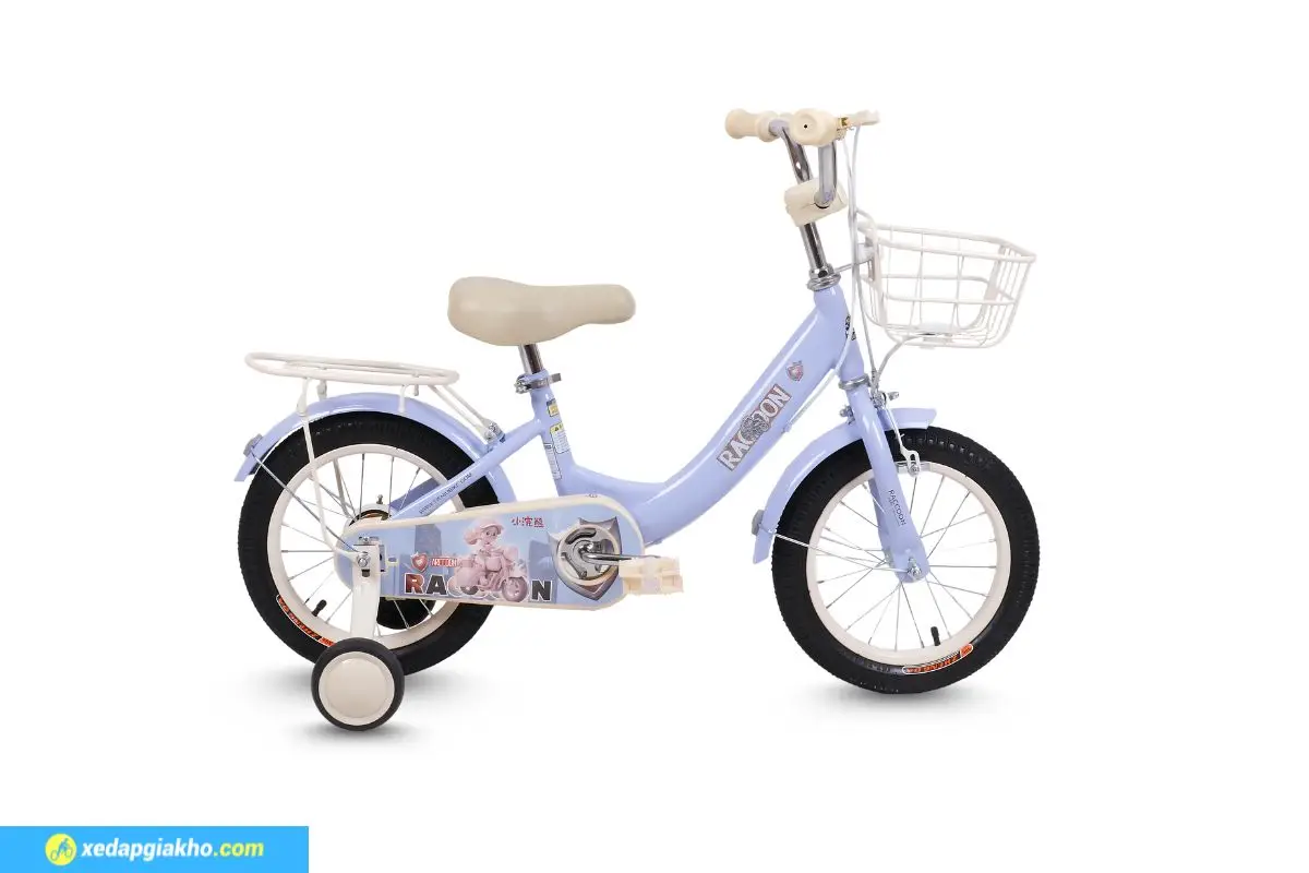 _Xe Đạp Trẻ Em Raccoon Tina 14 Inch Màu Tím