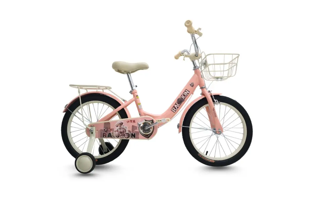 Xe Đạp Trẻ Em Raccoon Tina 18 Inch Màu Hồng