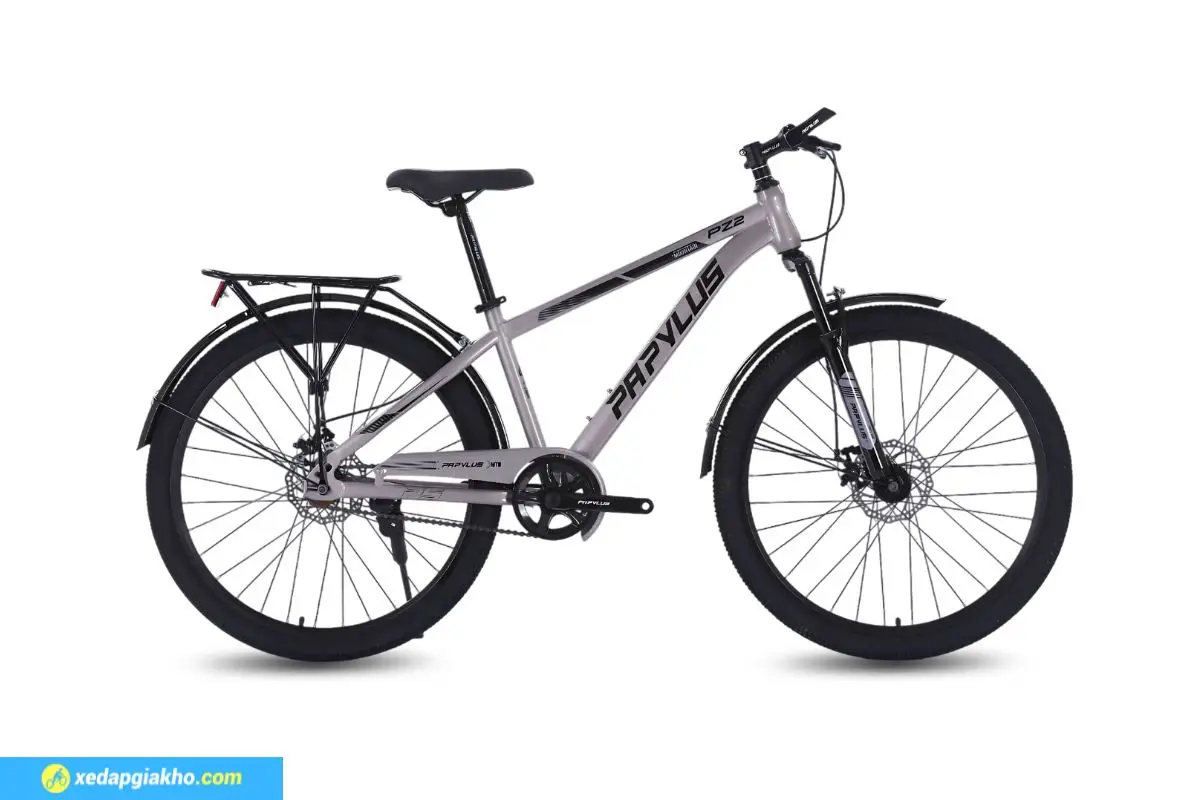 Xe Đạp Địa Hình MTB Papylus PZ1 24 Inch Màu Ghi Bạc Đen