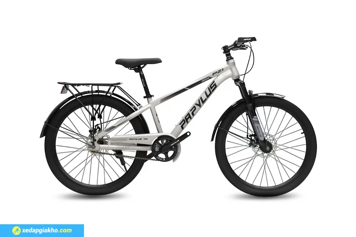 Xe Đạp Địa Hình MTB Papylus PZ1 24 Inch Màu Ghi Sứ Đen