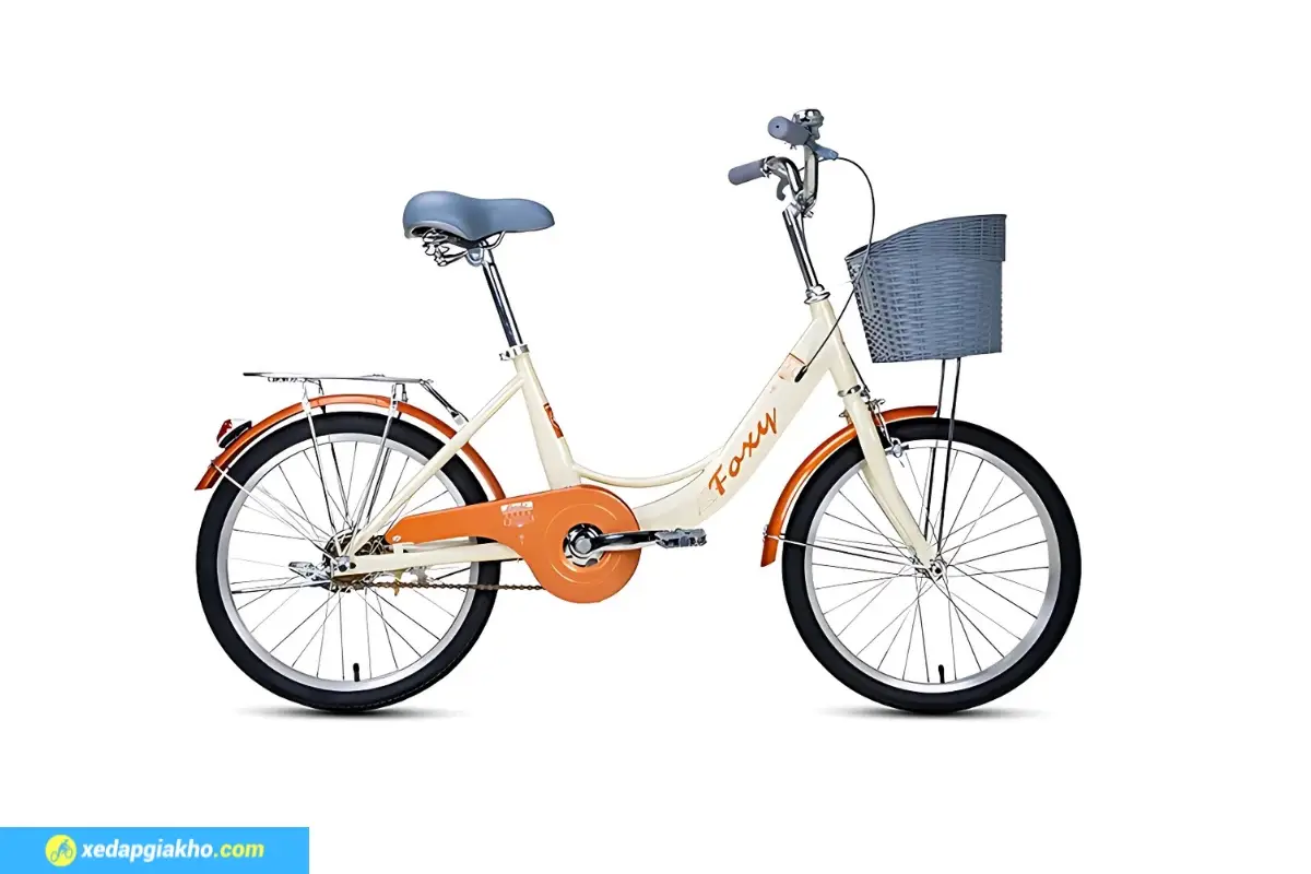 Xe Đạp Trẻ Em Bé Gái Foxy Linda 1 20 Inch Màu Kem Cam