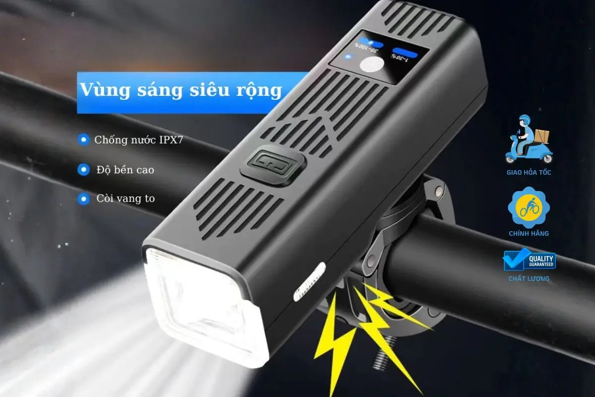 Đèn Còi Xe Đạp Độ Sáng 450 Lumens