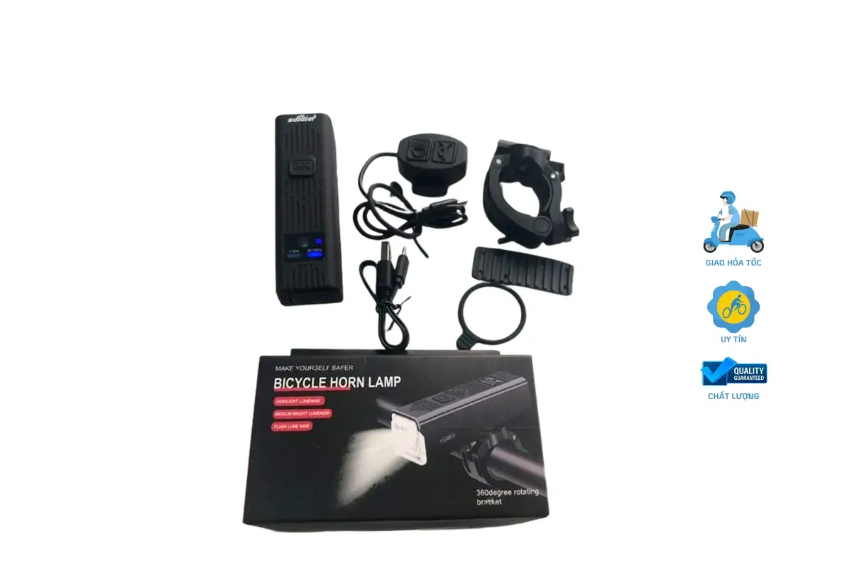 Đèn Còi Xe Đạp Độ Sáng 450 Lumens