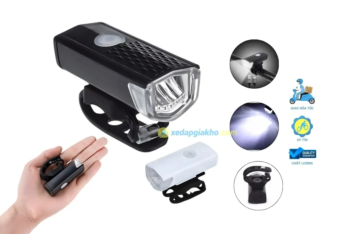 Đèn xe đạp Raca – 300 Lumens, sạc USB