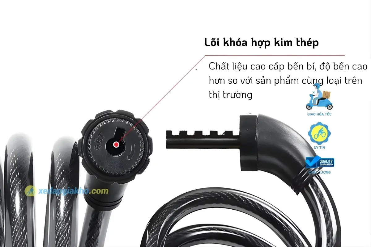 Khóa Dây Xe Đạp Raca - 4 Số Mật Mã 4 Khóa Dây Xe Đạp Raca