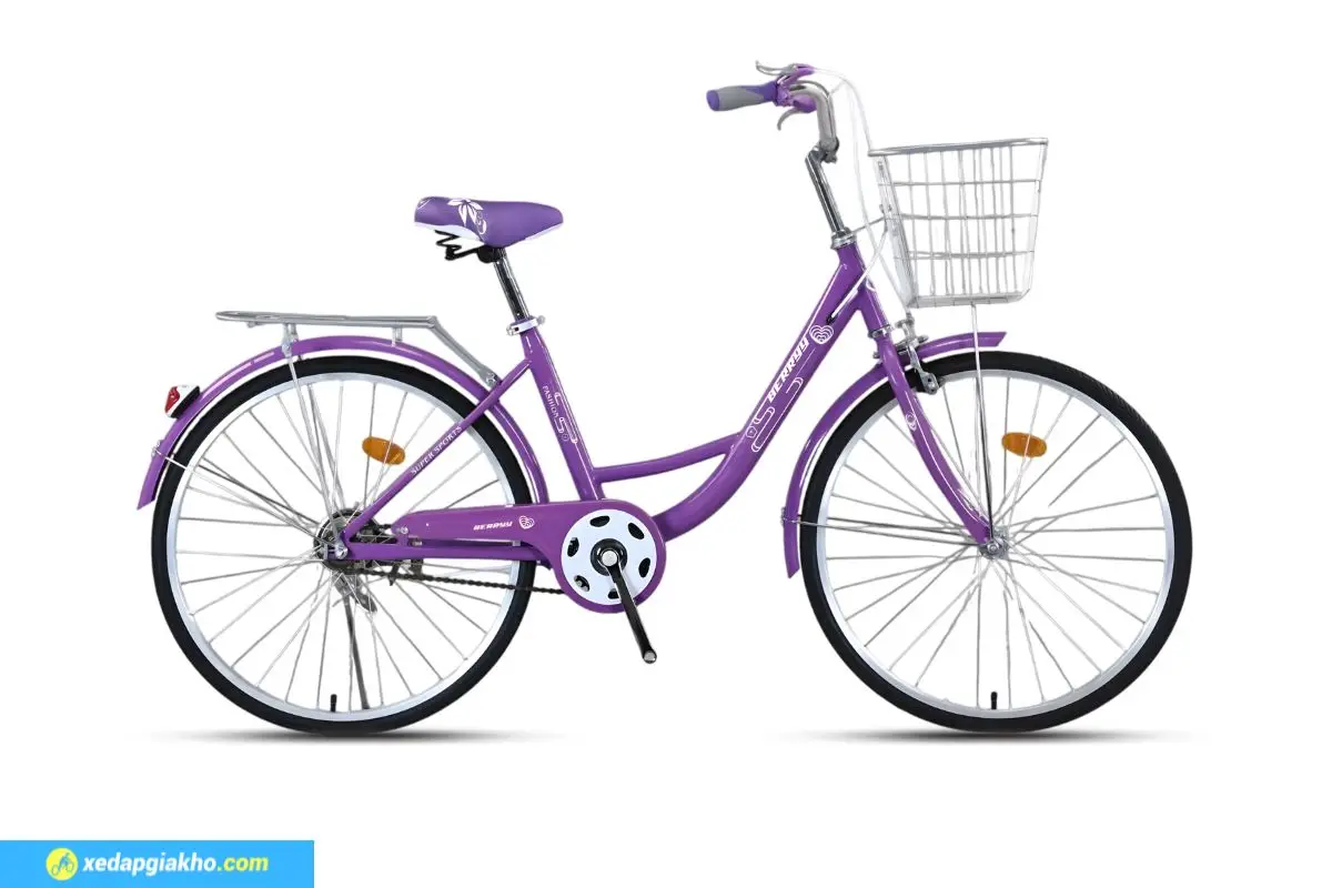 Xe Đạp Phổ Thông Berry 24 inch - Xe Đạp Từ Thiện 3 Xe Đạp Phổ Thông Berry 24 inch Màu Tím - Xe Đạp Từ Thiện