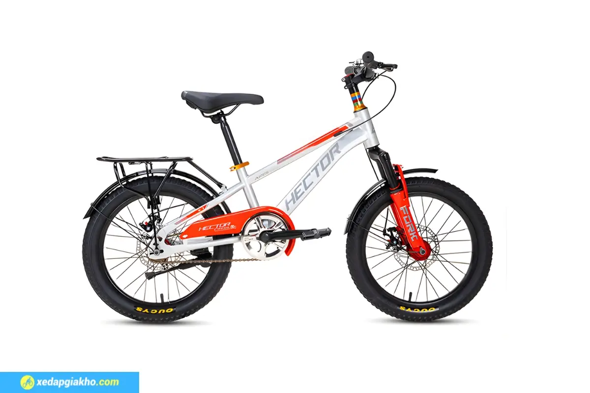 Xe Đạp Địa Hình Trẻ Em Hector Ares 1B 18 Inch Xám Nhạt Đỏ