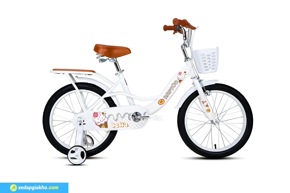 Xe Đạp Trẻ Em Bé Gái Raptor Bella 2 18 Inch Trắng