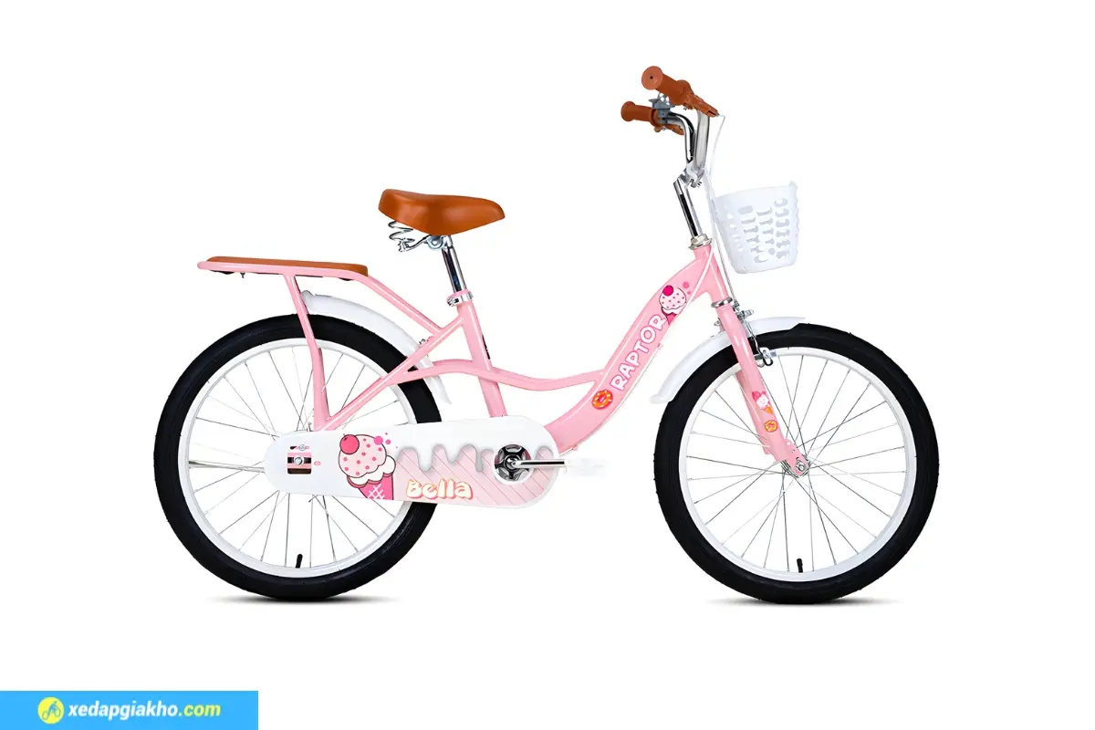Xe Đạp Trẻ Em Bé Gái Raptor Bella 3 20 Inch Hồng