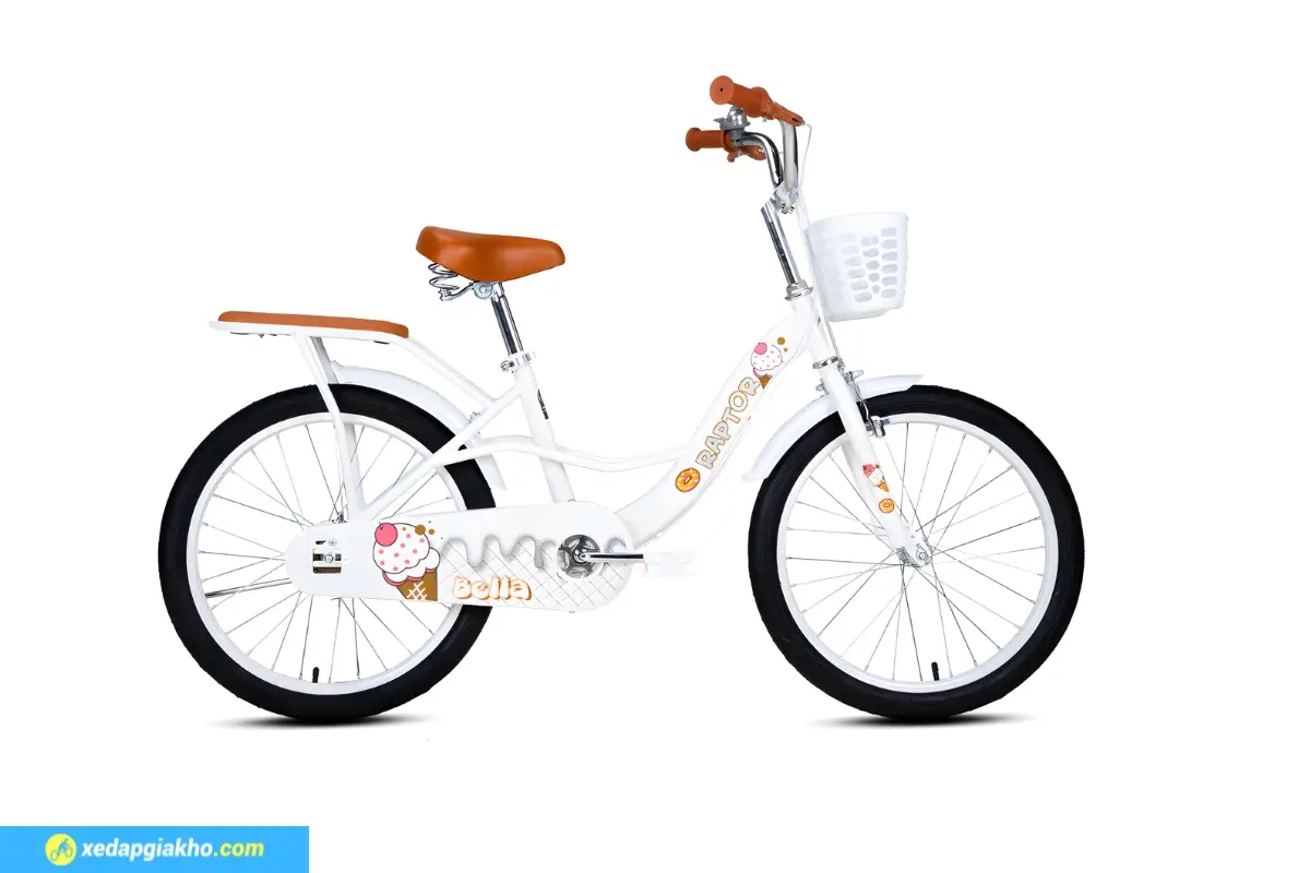 Xe Đạp Trẻ Em Bé Gái Raptor Bella 3 20 Inch Trắng