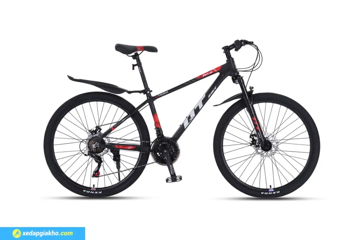 Xe Đạp Địa Hình MTB QT Bike QT660 26 Inch - Shimano 2 Xe Đạp Địa Hình MTB QT Bike QT660 26 Inch - Đen Đỏ