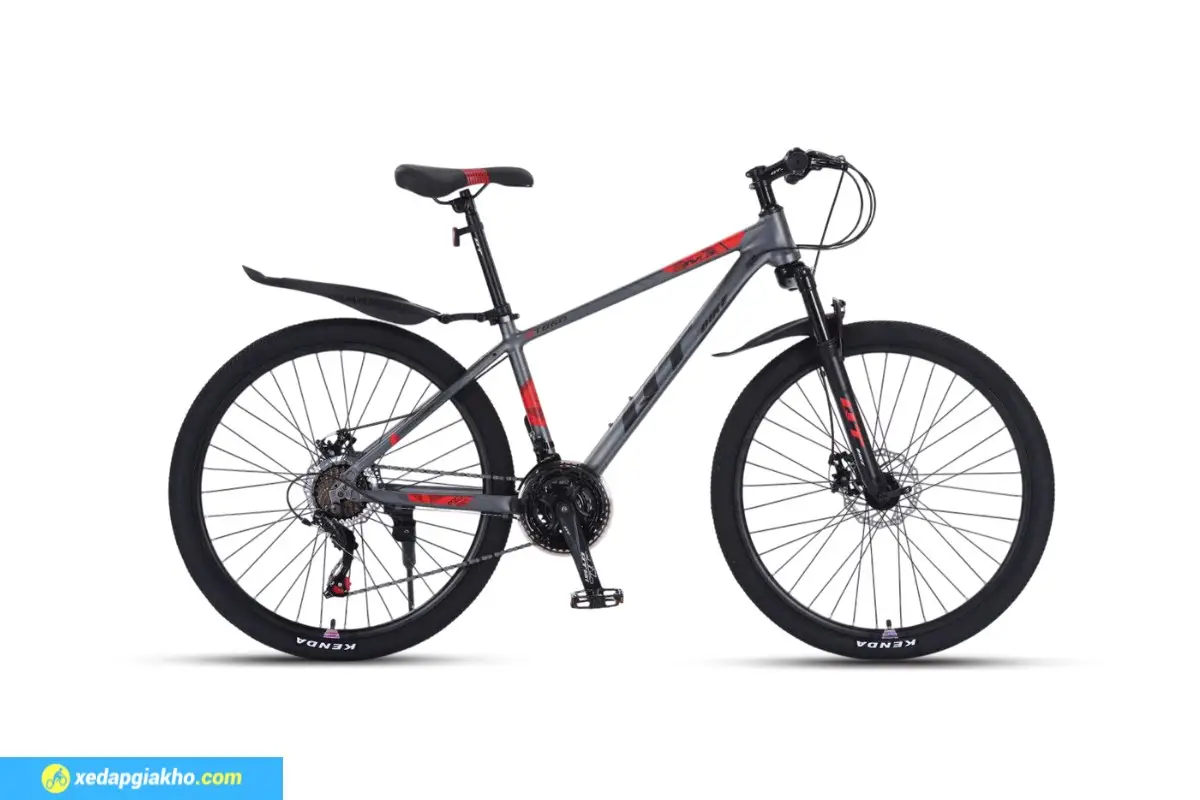 Xe Đạp Địa Hình MTB QT Bike QT660 26 Inch - Shimano 4 Xe Đạp Địa Hình MTB QT Bike QT660 26 Inch - Ghi Đỏ