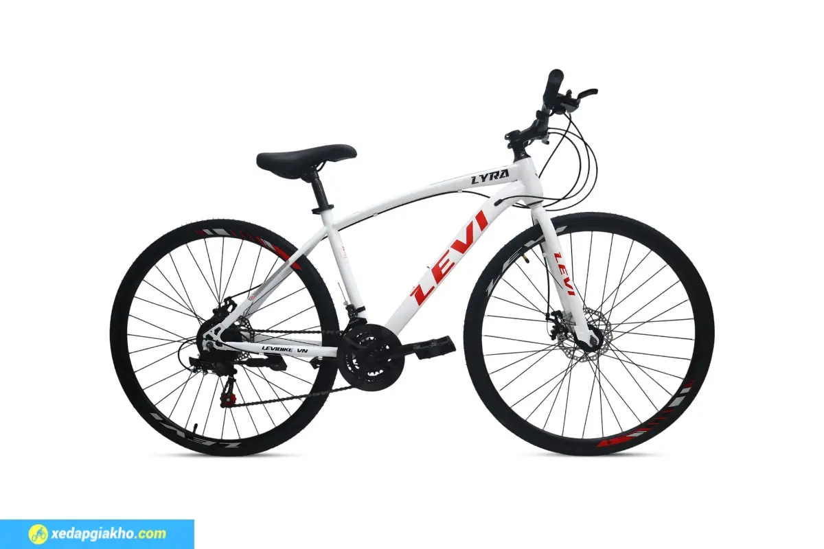 Xe đạp touring Levi Lyra màu trắng đỏ