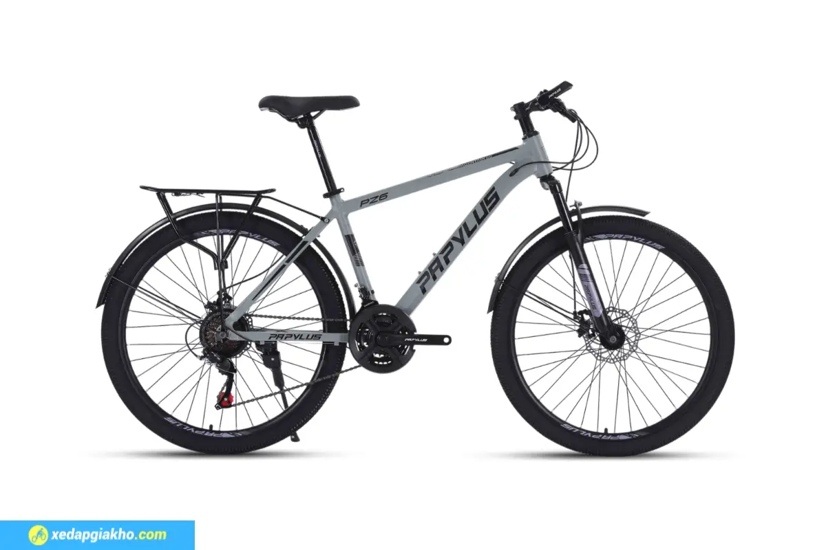 Xe Đạp Địa Hình MTB PZ6M 26 Inch - Ghi Đen