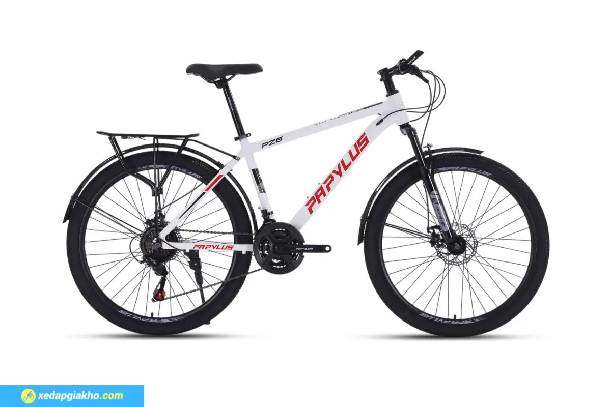 Xe Đạp Địa Hình MTB PZ6M 26 Inch - Trắng Đỏ