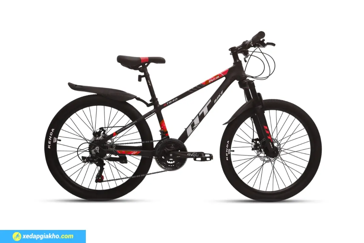 Xe Đạp Địa Hình MTB QT Bike QT640 24 Inch - Đen Đỏ