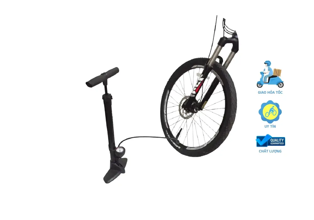 Bơm xe đạp Raca có đồng hồ đo áp suất