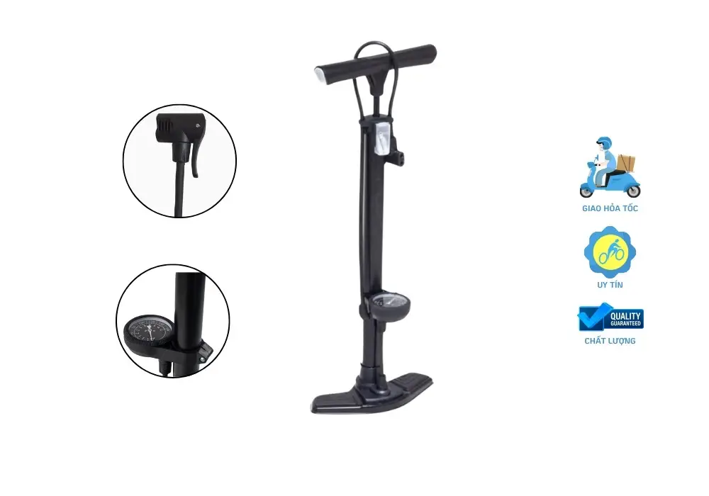 Bơm xe đạp Raca có đồng hồ đo áp suất