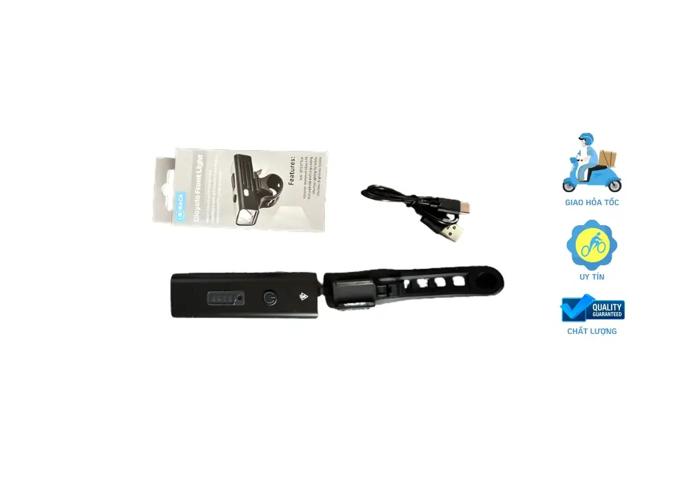 Đèn trước xe đạp cảm biến ánh sáng Raca sạc USB