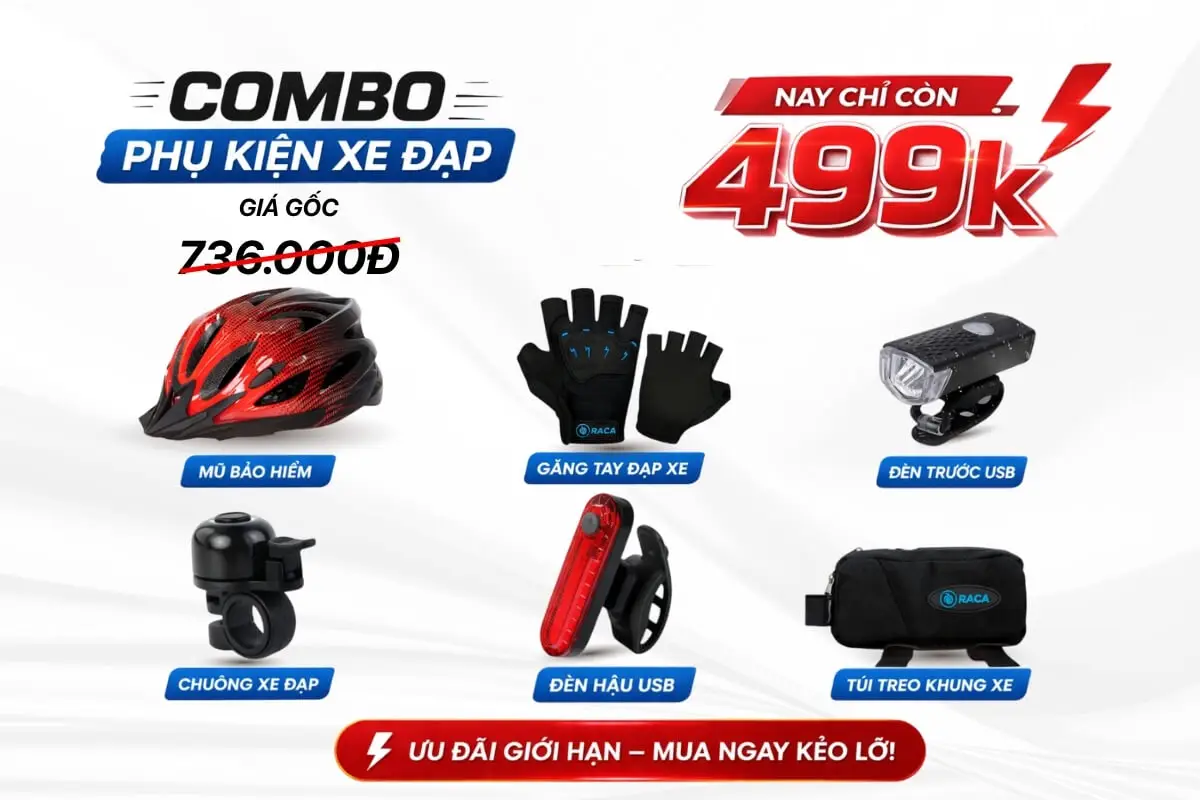 Combo phụ kiện xe đạp 499k