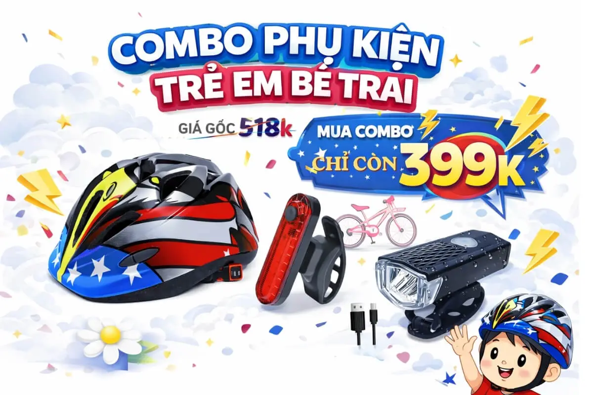 Mua combo phụ kiện xe đạp cho bé trai