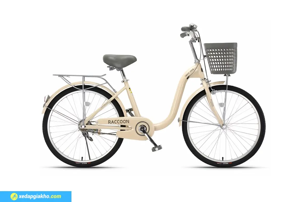 Xe đạp nữ Raccoon Hanna 24 inch màu vàng