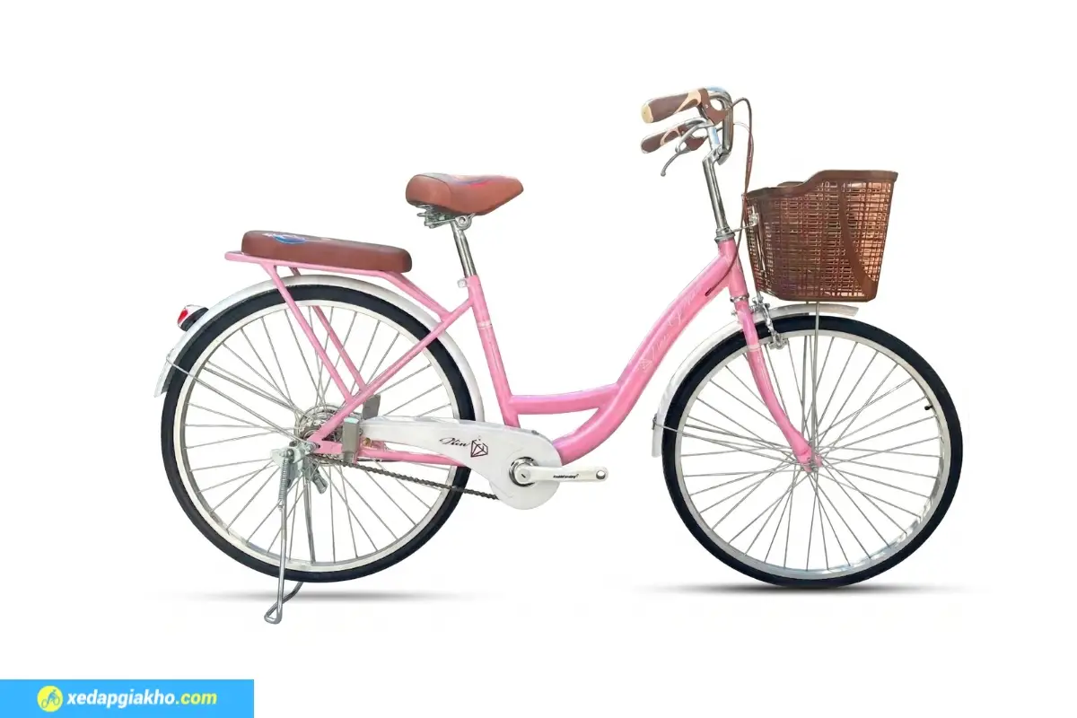 Xe Đạp Nữ Tiến Phát 24 inch - Xe Đạp Từ Thiện 2 Xe đạp nữ Tiến Phát - Màu hồng