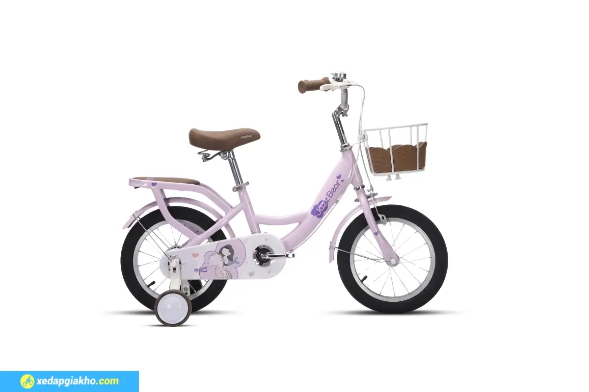Xe đạp trẻ em bé gái Jazz Bear A-2305 14 inch màu tím
