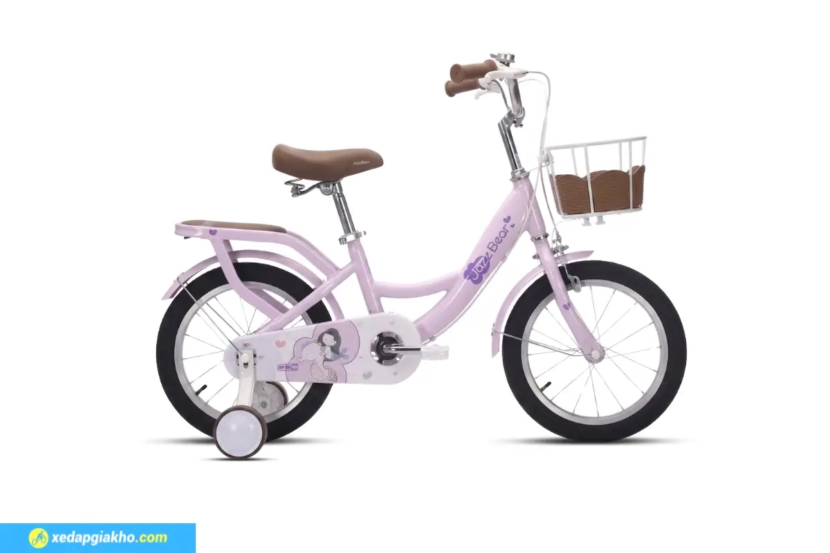 Xe đạp trẻ em bé gái Jazz Bear A-2305 16 inch màu tím