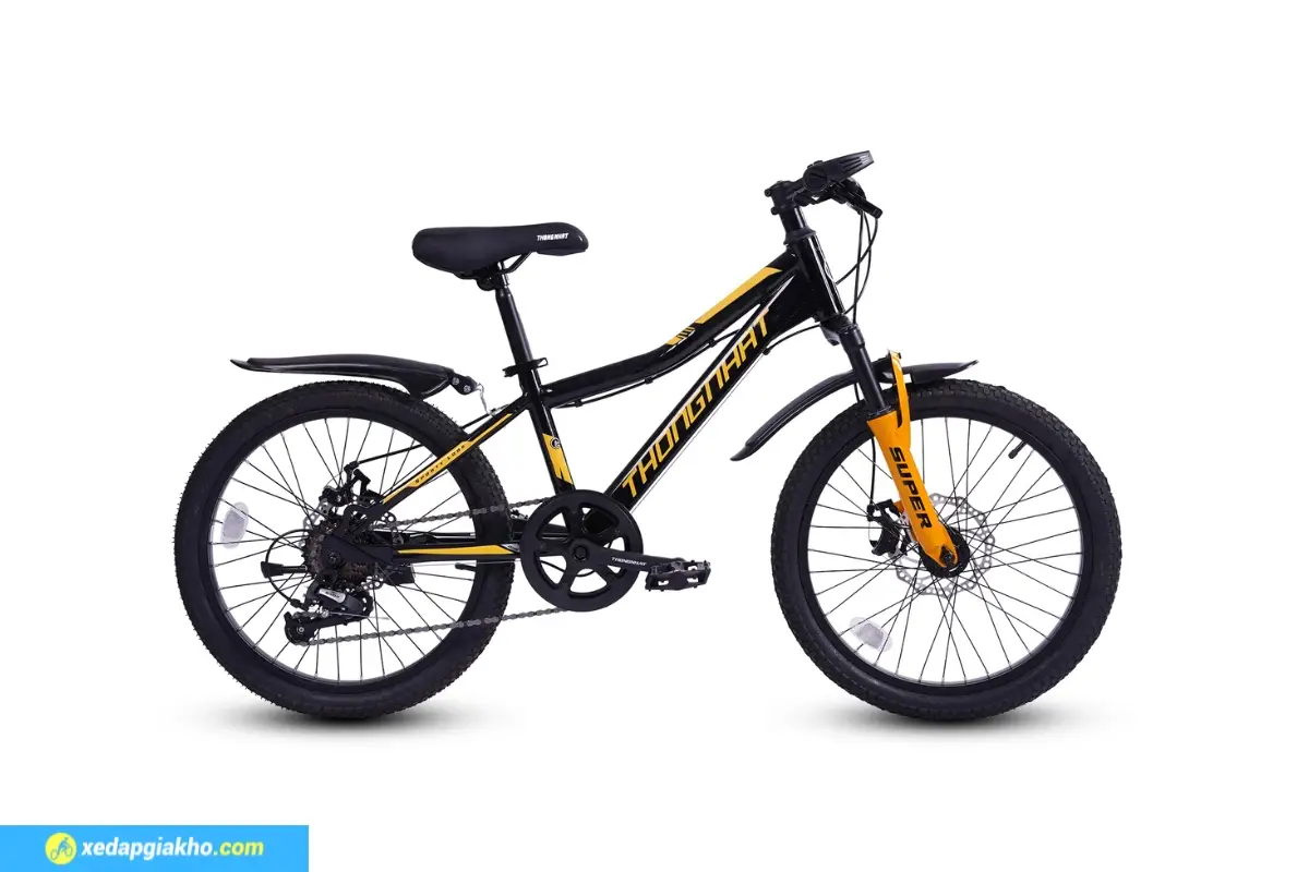 Xe Đạp Địa Hình Trẻ Em Thống Nhất Super 20 Inch – Phanh Đĩa cơ 2 Xe đạp địa hình trẻ em Thống Nhất Super 20 inch màu đen