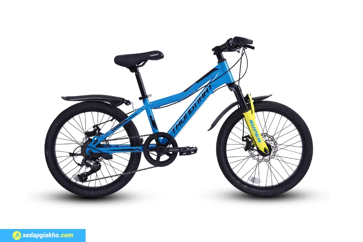Xe Đạp Địa Hình Trẻ Em Thống Nhất Super 20 Inch – Phanh Đĩa cơ 4 Xe đạp địa hình trẻ em Thống Nhất Super 20 inch màu xanh