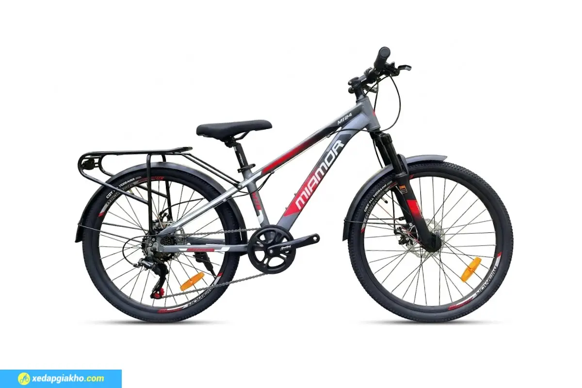 Xe đạp địa hình Miamor Forteen 24 inch - Màu ghi đỏ