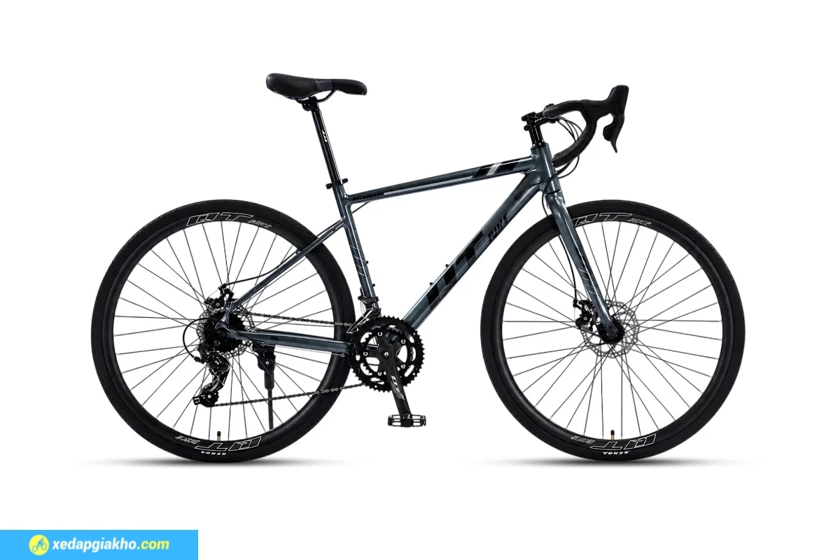 Xe Đạp Đua QT Bike GTS200 - Khung Nhôm 2 Xe đạp đua QT Bike GTS200 màu ghi đen