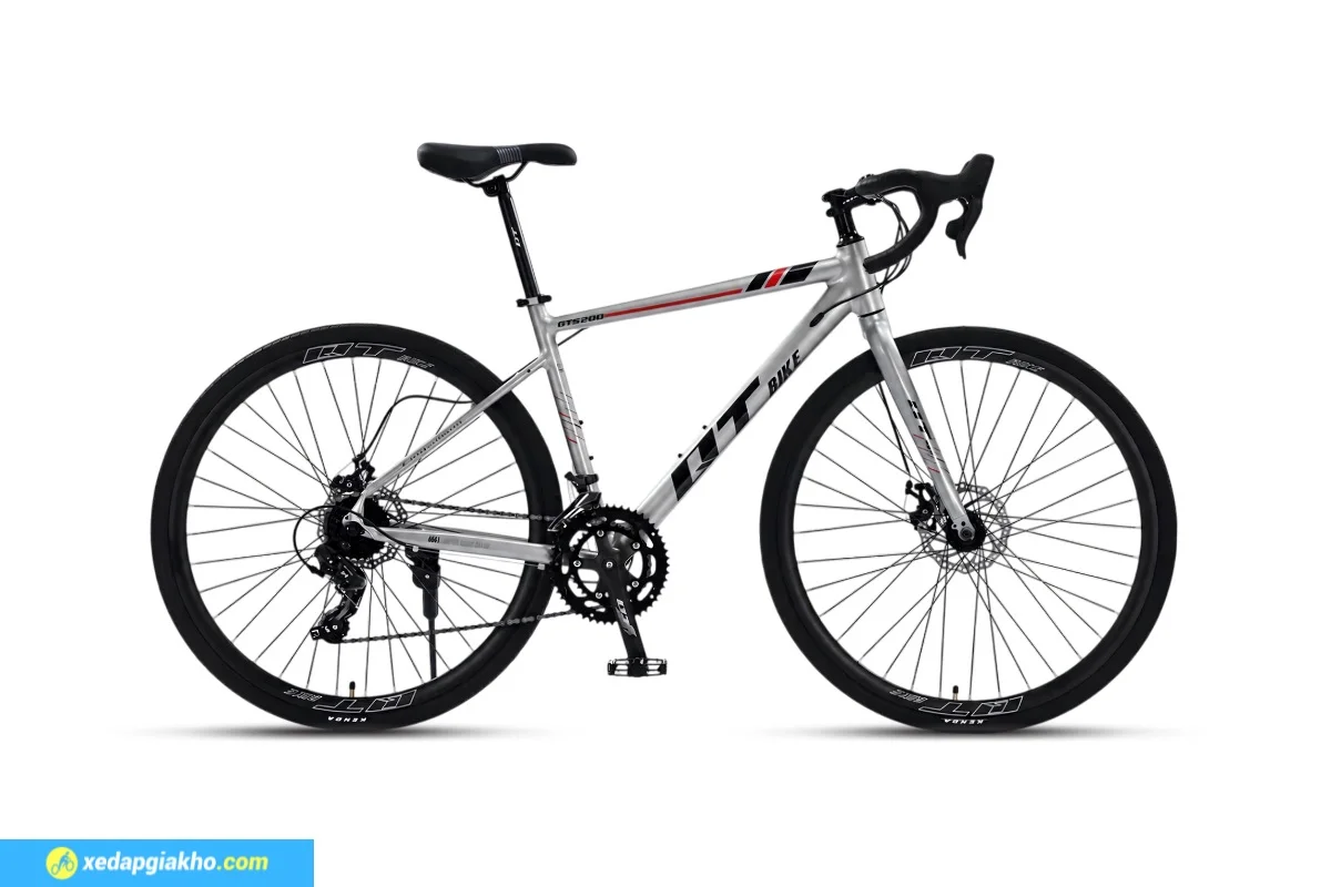 Xe Đạp Đua QT Bike GTS200 - Khung Nhôm 5 Xe đạp đua QT Bike GTS200 màu xám đỏ