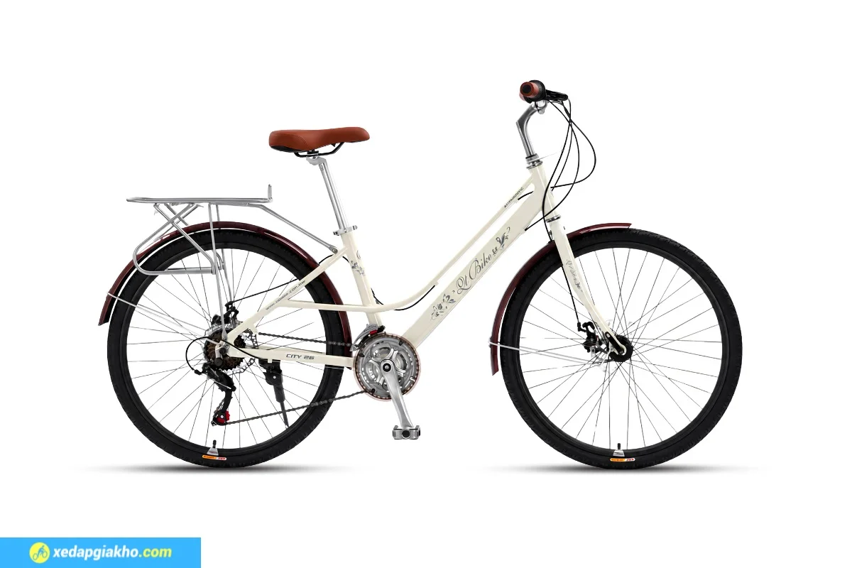 Xe Đạp Nữ QT Bike City V26 26 Inch - Khung Nhôm 5 Xe đạp nữ QT Bike City V26 26 inch màu kem