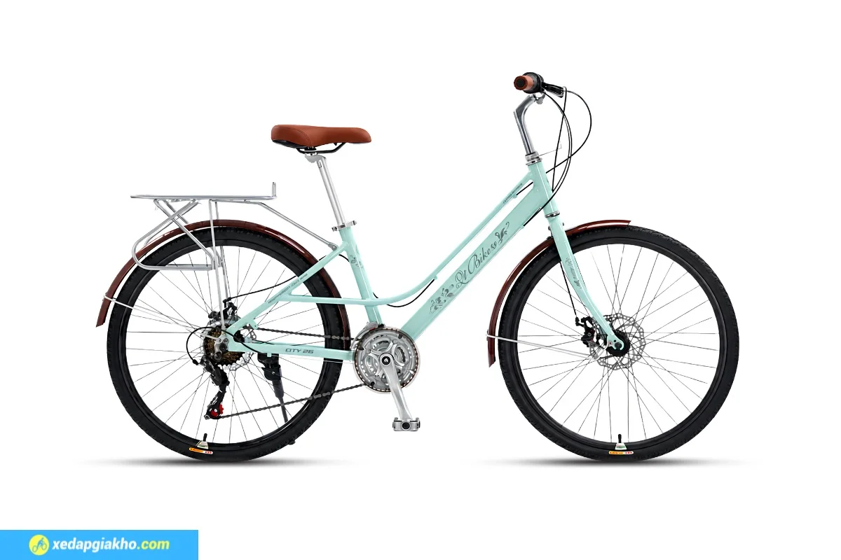 Xe Đạp Nữ QT Bike City V26 26 Inch - Khung Nhôm 3 Xe đạp nữ QT Bike City V26 26 inch màu xanh