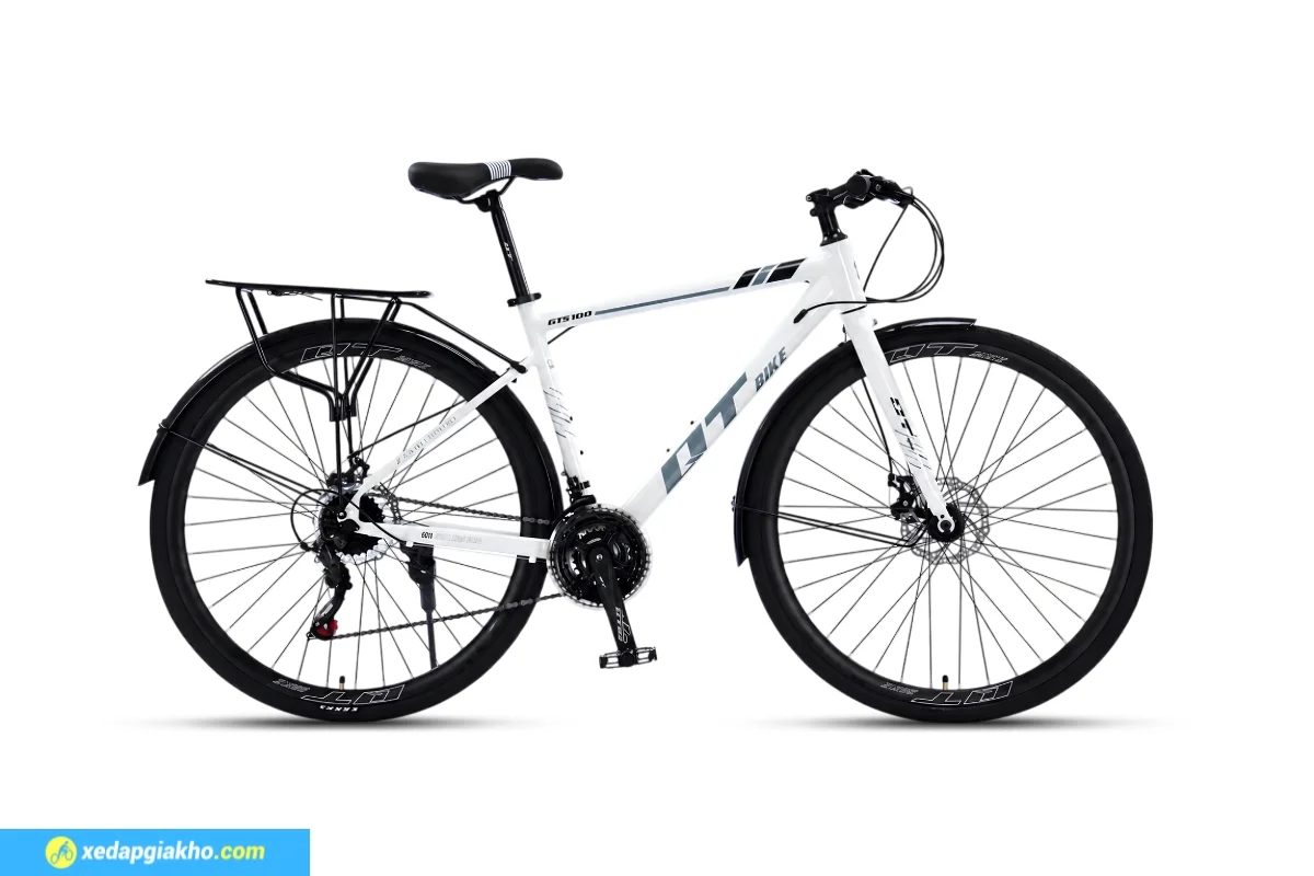 Xe đạp Touring QT Bike GTS100 khung nhôm, màu trắng