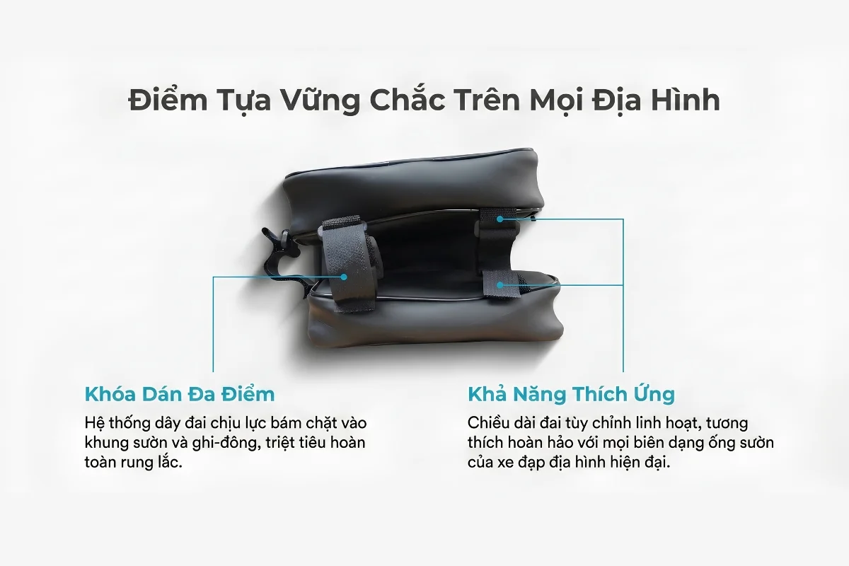 Túi Treo Xe Đạp Raca S6 - Cao Cấp Chống Nước 4 dây đai chịu lực tốt loại bỏ sự rung lắc