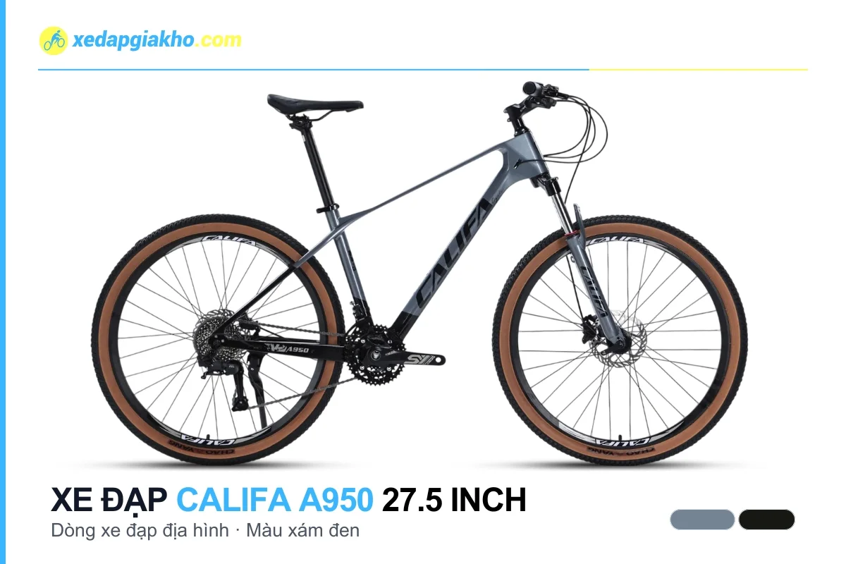 Xe đạp địa hình MTB Califa A950 27.5 inch màu xám đen