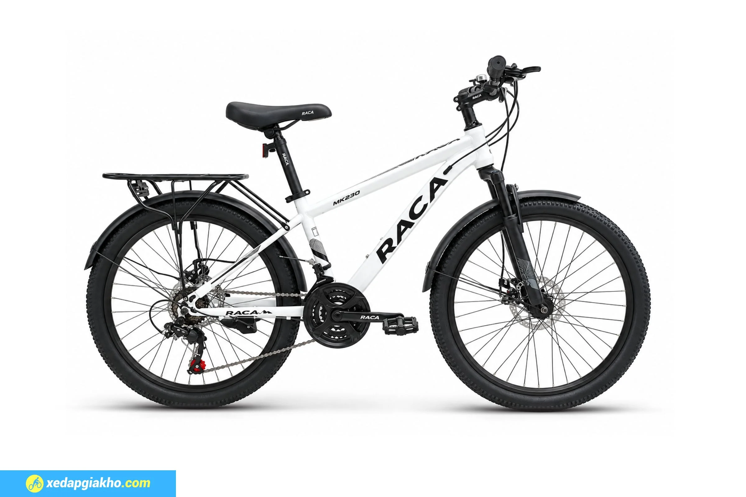 Xe đạp địa hình MTB Raca MK230 24 inch màu trắng
