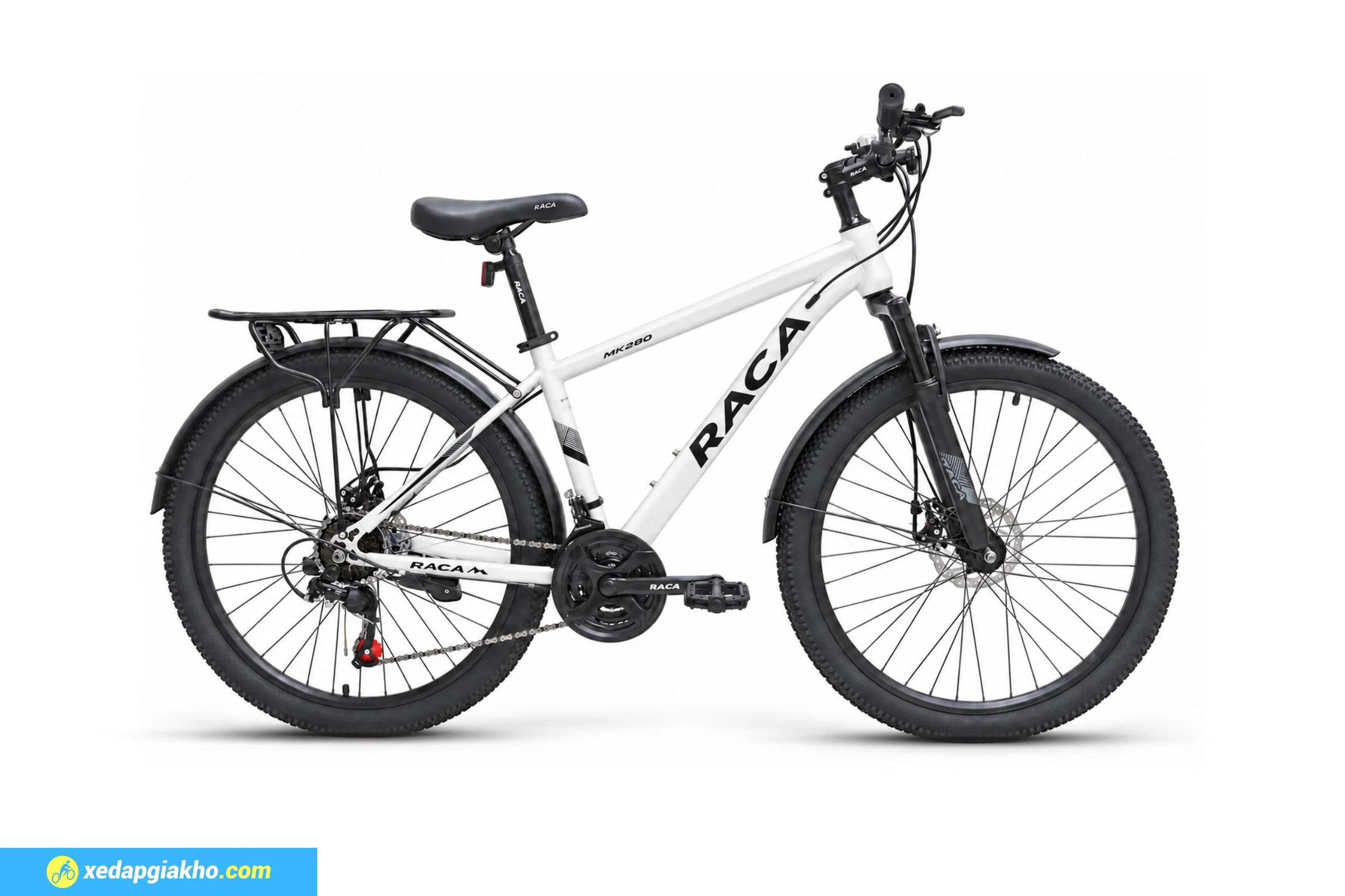 Xe đạp địa hình MTB Raca MK280 26 inch màu trắng
