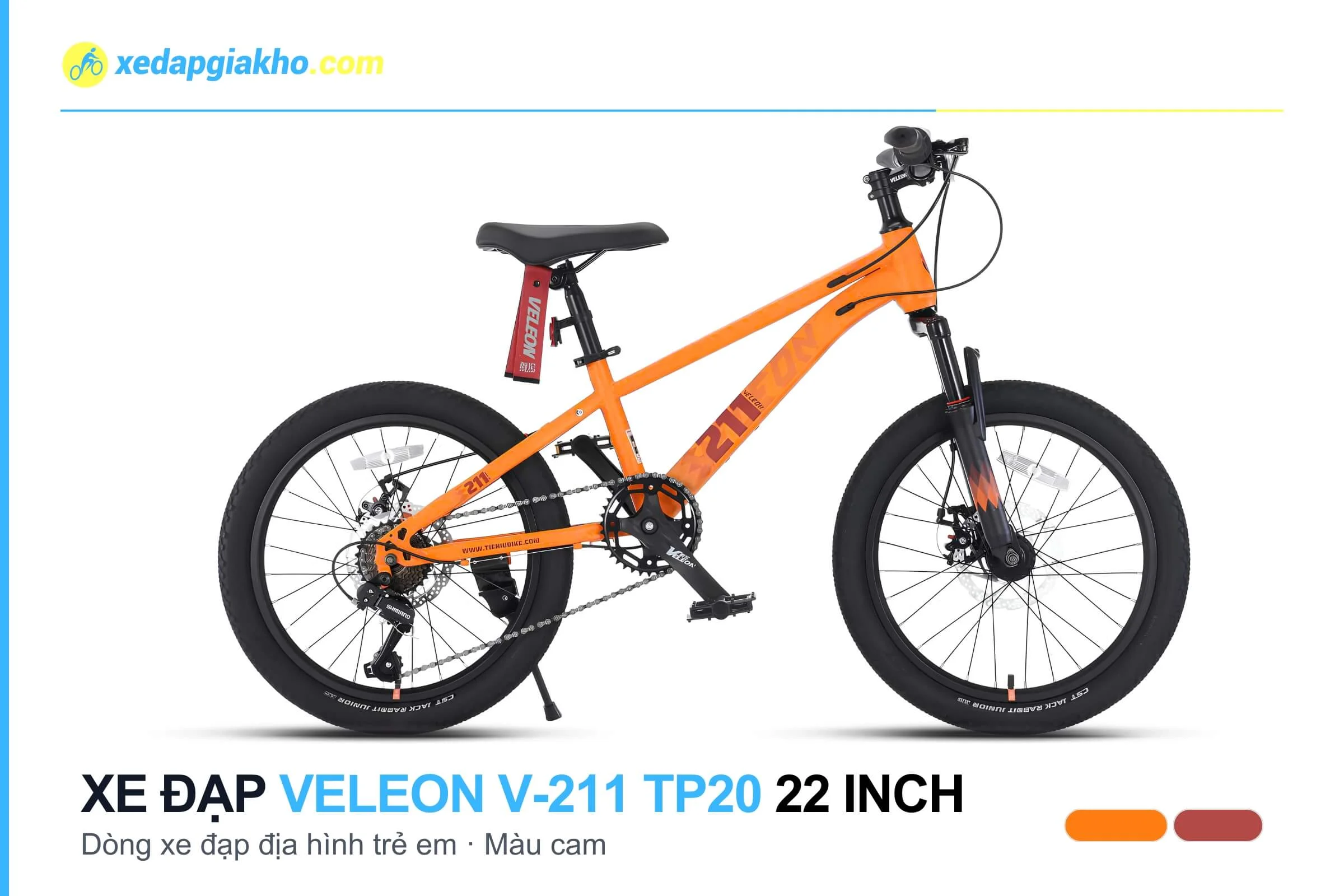 Xe Đạp Địa Hình Trẻ Em Veleon V-211 TP20 22 Inch 5 Xe đạp địa hình trẻ em Veleon V-211 TP20 22 inch màu cam