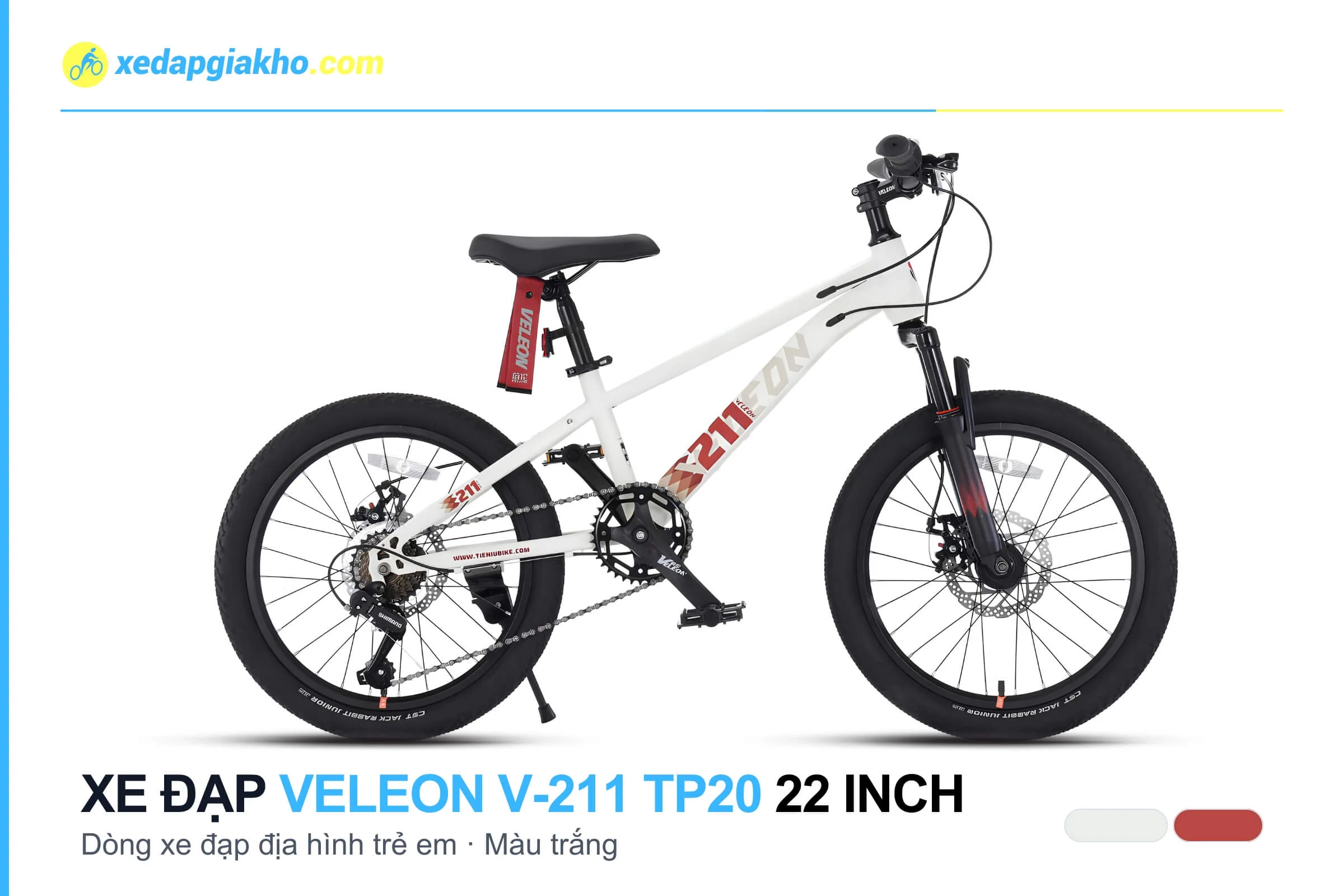 Xe Đạp Địa Hình Trẻ Em Veleon V-211 TP20 22 Inch 2 Xe đạp địa hình trẻ em Veleon V-211 TP20 22 inch màu trắng